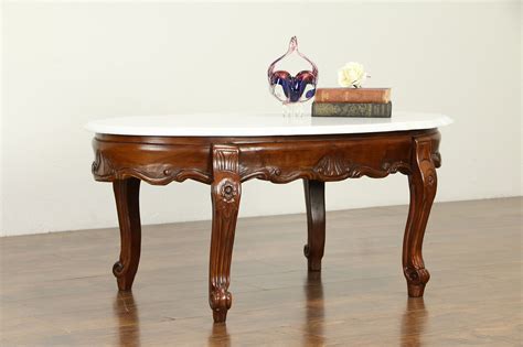 Sold Victorian Design Vintage Carved Mahogany Coffee Table Marble