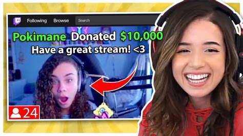 Donating 10 000 To Random Twitch Streamers Pokimane YouTube
