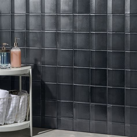 Zeal Edge 3d Black 5x5 Metallic Porcelain Tile