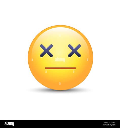Dizzy Emoji Face Cross Eyes Emoticon Vector Icon Sad Cartoon Smiley