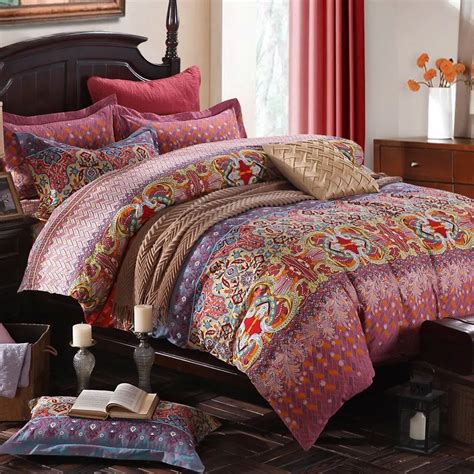 Winlife Colorful Bohemian Bedding Set Bohemian Duvet Covers Bed Sheet