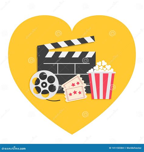 Movie Reel Open Clapper Board Popcorn Box Package Ticket Admit One