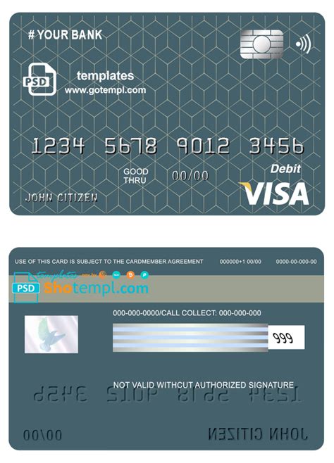 Geometric Simple Universal Multipurpose Bank Visa Credit Card