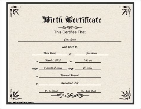 Birth certificate form certificate maker certificate format certificate design template adoption certificate funny certificates certificates online printable certificates. A basic printable birth certificate with an elaborate ...