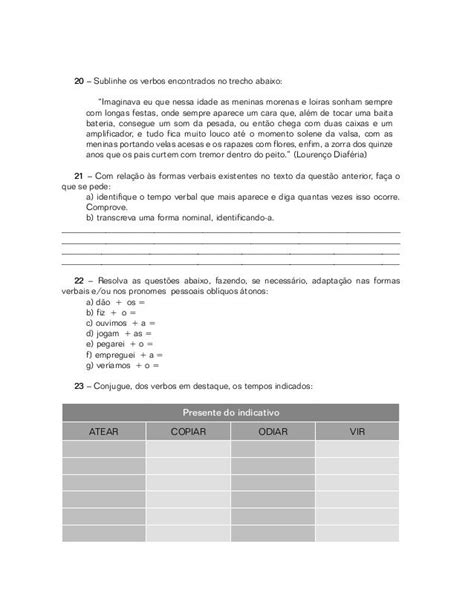 Exercicios Estrutura Do Verbo 7o Ano Varias Estruturas Images Porn Sex Picture