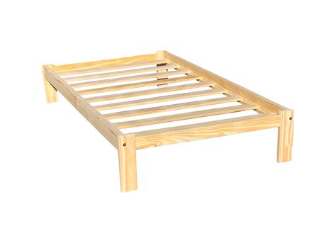 Alaska Wooden Twin Xl Platform Bed Frame Solid Pine Wood Unfinished