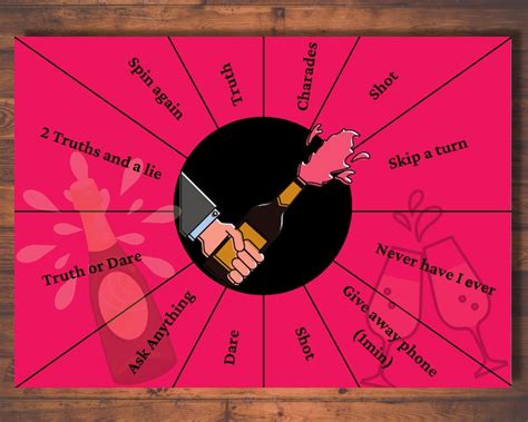 Spin The Bottle Party Games Drinking Board Games Adult Drinking Games Ts For Her Etsy