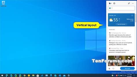 How To Change Microsoft Edge Web Widget Layout View In Windows 10