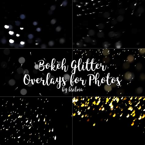 Bokeh Glitter Overlays Yellow And Blue Glitter Overlays