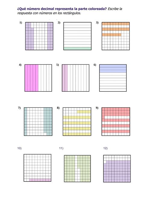 Ejercicio De Representación Gráfica De Números Decimales Numeros