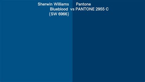 Sherwin Williams Blueblood SW 6966 Vs Pantone 2955 C Side By Side