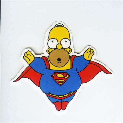 1054 Homer Simpson Superman Width 8 Cm Decal Sticker