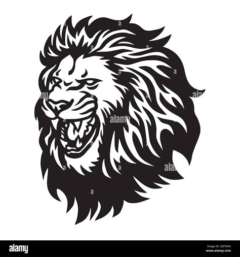 Lion Head Roaring Logo Vector Icon Stock Vector Image Art Alamy