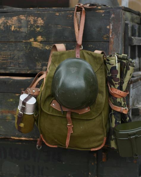 Military Olive Romanian Retro Rucksack Rsr Romanian Army Like New