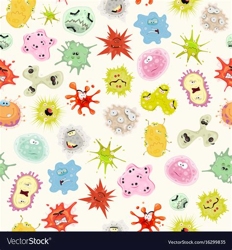 Seamless Germs Virus And Microbes Background Vector Image