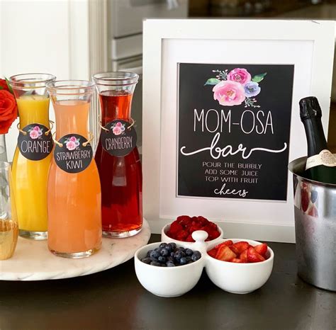 Mom Osa Bara Fun Mimosa Bar For A Baby Shower Or Mothers Day Baby