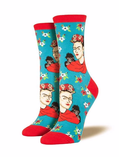 Kahlo Portrait Crew Socks Womens Knock Your Socks Off