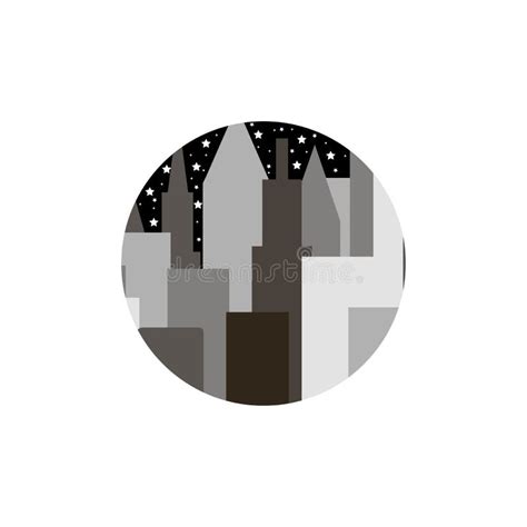 Midnight City Night City Logo Design In A Circle Stock Illustration