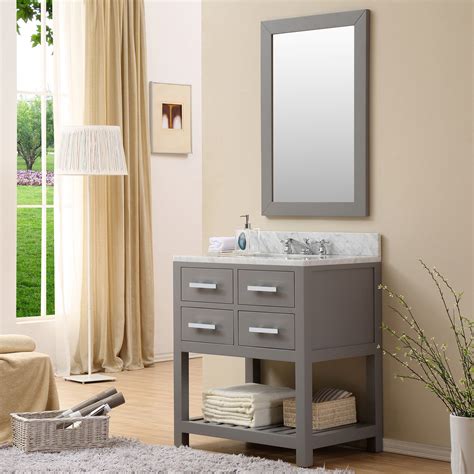 The gray color looks amazing in any bathroom. 30" Gray Finish Single Sink Bathroom Vanity
