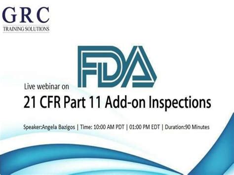 Ppt Fdas Add On Inspections For 21 Cfr 11 Powerpoint Presentation