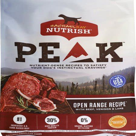 As a group, the brand features an average protein content of 29% and a mean fat level of 15%. Rachael Ray Nutrish PEAK Natural Dry Dog Food, Grain Free ...