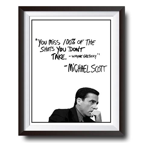 Buy Michael Scott Motivational Quote Poster You Miss 100 Of The