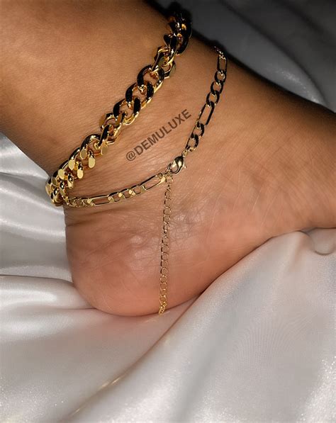 Chunky Gold Anklets Demuluxe