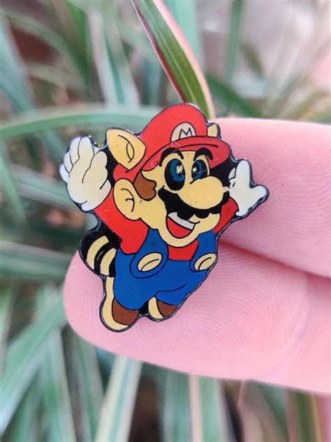 Mario Racoon Vintage Enamel Lapel Pin Badge Super Mario Bros Etsy
