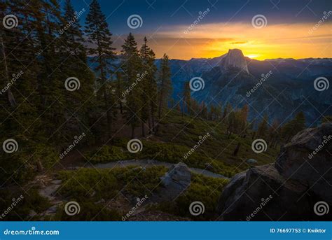 Yosemite National Park Sunrise Glacier Point Stock Image Image Of