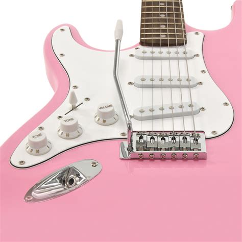 La Left Handed Electric Guitar By Gear4music Pink Nearly New