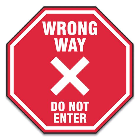 Slip Gard Social Distance Floor Signs 12 X 12 Wrong Way Do Not Enter