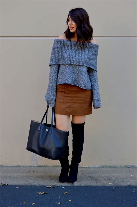 Rosy Outlook Suede Skirt And Otk Boots Fashion Frenzy Link Up