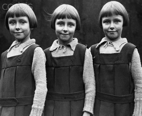 identical triplets original caption dorothy iris and myra tagg eight year old triplets of