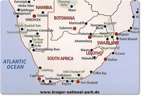Kruger Park Big 5 Safari Route Map