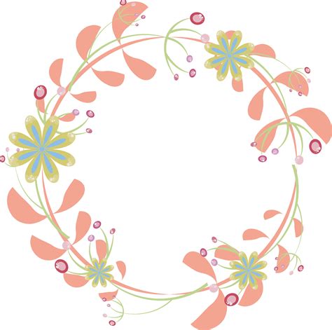 Border Flowers Pink Rattan Round Transprent Png Floral Circle Design