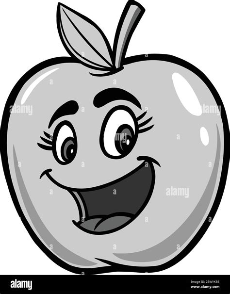 Apple Cartoon Una Ilustración De Un Apple Cartoon Imagen Vector De