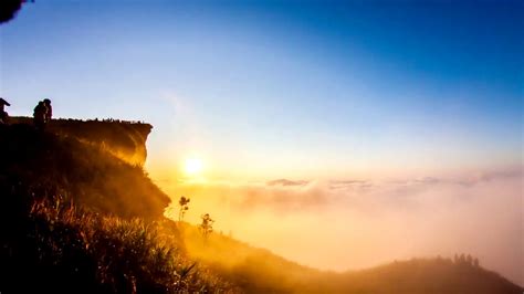 Timelapse Sunrise With Beautiful White Mist At Phu Chi Fa In Chiangrai
