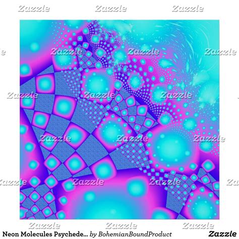 Neon Molecules Psychedelic Fractal Poster Zazzle Molecule Art