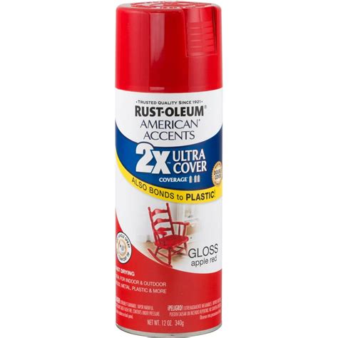 Rust Oleum American Accents Ultra Cover 2x Gloss Apple Red Spray Paint