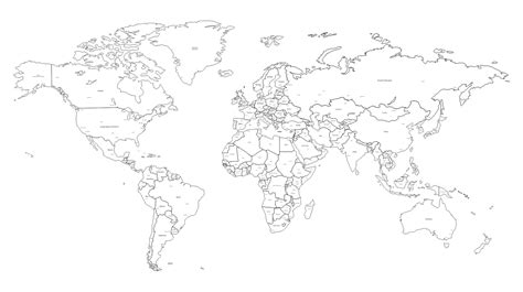 Best Black And White World Map Printable PDF For Free At Printablee