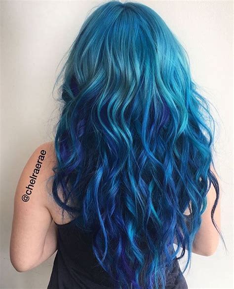 Aquamarine Faded Into Poseidon Hair Color Blue Teal