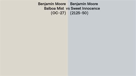 Benjamin Moore Balboa Mist Vs Sweet Innocence Side By Side Comparison
