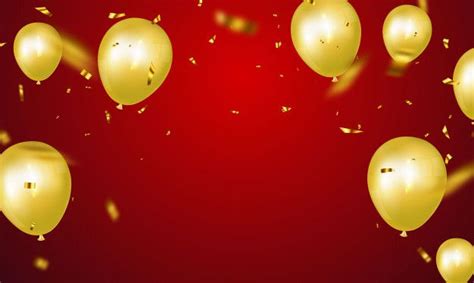 Premium Vector Celebration Party Banner With Gold Balloons Background