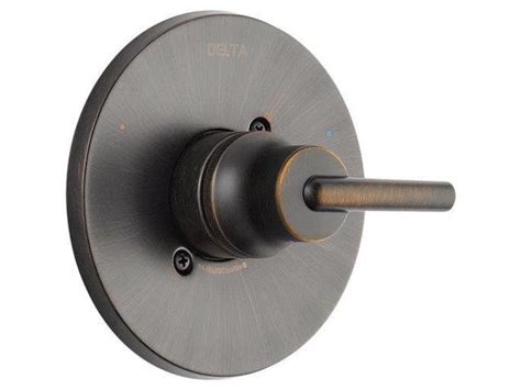 Turn the water supply off to the shower. Delta T14059-RB Trinsic Pressure Balanced Mixing Valve ...