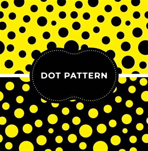 Black And Yellow Polka Dots Seamless Pattern Set 669001 Vector Art At