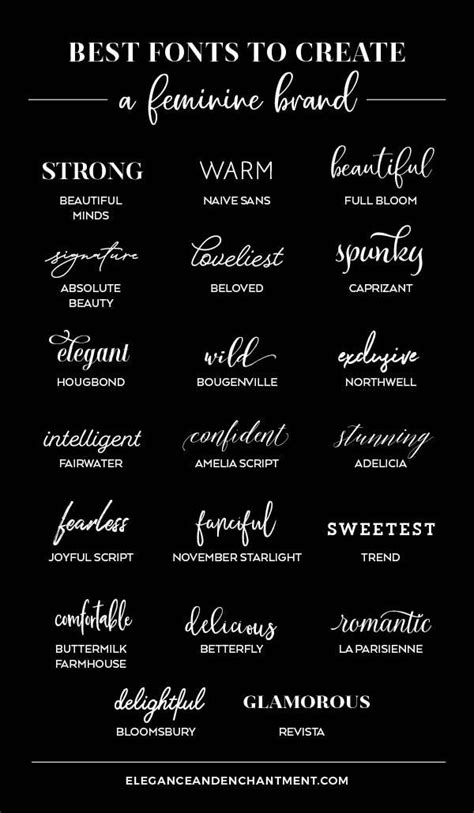 Best Fonts To Create A Feminine Brand Elegance And Enchantment Cool