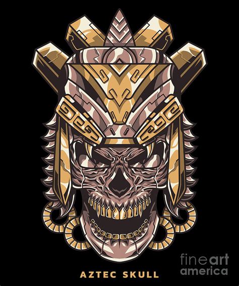 Aztec Skull Warrior Inca Culture Mayan Civilization Gift Digital Art By Thomas Larch Pixels