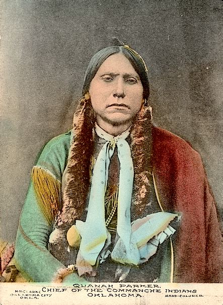 Comanche Chief Quanah Parker 1895 Oklahoma Hand Colored Photo
