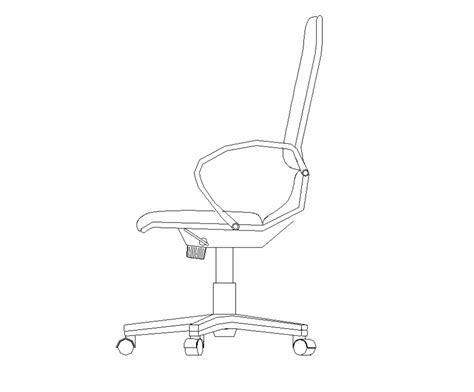 Office Furniture Chair Detail Elevation 2d View Cad Blocks Dwg File