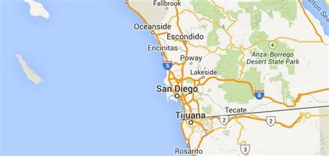 A Map Shows The Location Of San Diego And Surrounding Areas That Are